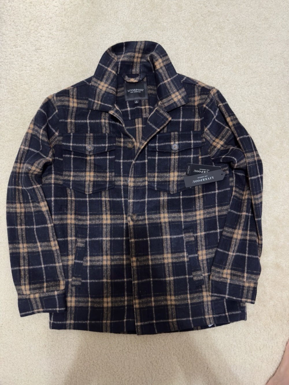 BRAND NEW Liverpool Los Angeles Mens Wool Shacket Overshirt jacket - Mens small